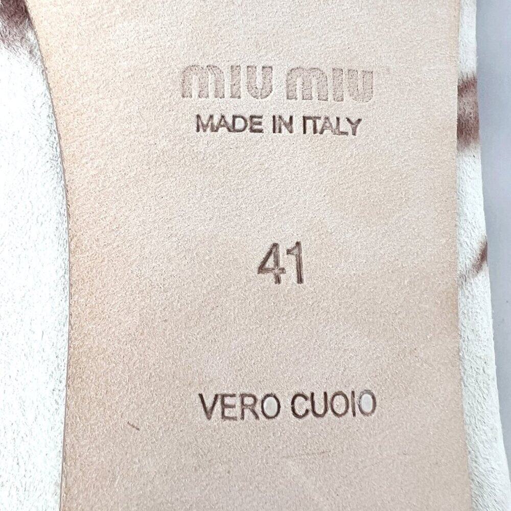 Miu Miu Brown Tie‑Dye Suede Mary Jane Flats EU 41 Made‎ in Italy - Picture 7 of 9